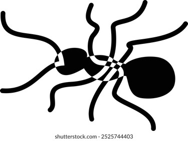A little fancy ant black and white vector