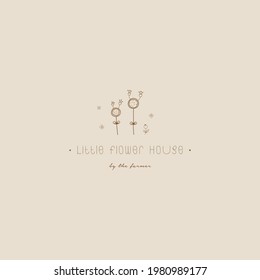 LITTLE FARM HOUSE VECTOR ILLUSTRATION LOGO DESIGN