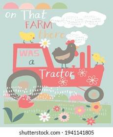little farmer cute animal graphic