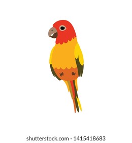 Little Finch Bird, Cute Birdie Home Pet Vector Illustration