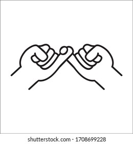 Little Finger Line Promise Sign Icon