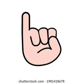 little finger line promise sign vector icon