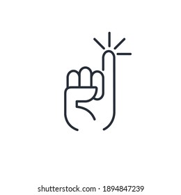 Little finger. Making pinky sign. Concept of reconciliation.  Vector linear icon isolated on white background.