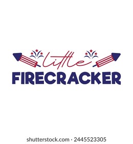 Little firecracker, 4th july, freedom, American vector 