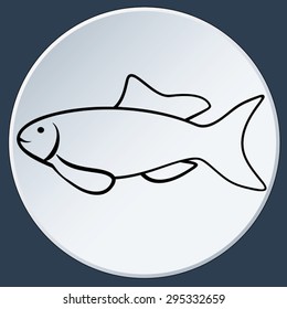 Little fish button icon, EPS8 - vector graphics.