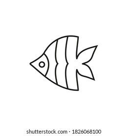 Little fish Element of travel icon for mobile concept and web apps. Thin line fish icon can be used for web and mobile. Premium icon on white background