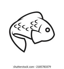 little fish jumping logo vector