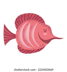 little fish sea life icon isolated