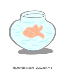 Little fish in the tiny aquarium