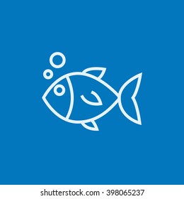 Little fish under water line icon.