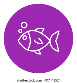 Little fish under water line icon.