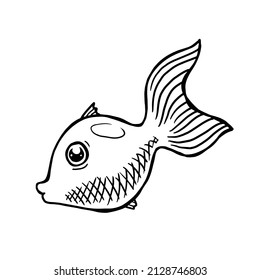 little fish vector illustration on white background