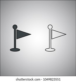 Little Flag fill and outline vector icon