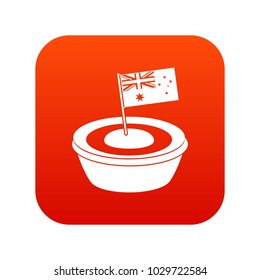 Little flag icon digital red for any design isolated on white vector illustration