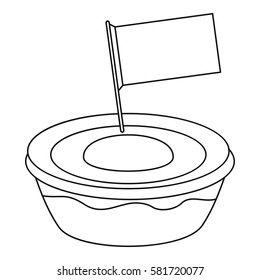 Little flag icon. Outline illustration of little flag vector icon for web