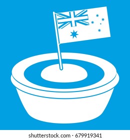 Little flag icon white isolated on blue background vector illustration