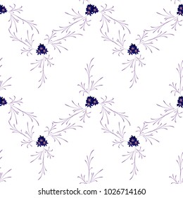 Little Floral Seamless Pattern with Cute Daisy Flowers. Feminine Rapport for Textile, Fabric, Wallpaper in Trendy Rustic Style. Colorful Seamless Pattern with Tiny Flowers. Vector Background.