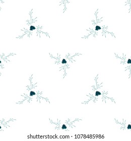 Little Floral Seamless Pattern with Cute Daisy Flowers. Feminine Rapport for Linen, Textile, Fabric in Trendy Country Style. Colorful Seamless Pattern with Tiny Flowers. Vector Background.