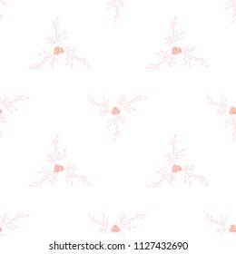 Little Floral Seamless Pattern with Cute Daisy Flowers. Feminine Rapport for Textile, Fabric, Wallpaper in Trendy Country Style. Colorful Seamless Pattern with Tiny Flowers. Vector Background.
