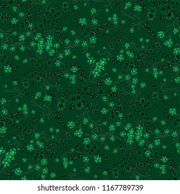 Little Floral Seamless Pattern with Cute Daisy Flowers and Pansies. Girlie Texture in Rustic Style for Curtains, Calico, Paper. Vector Spring Rapport.