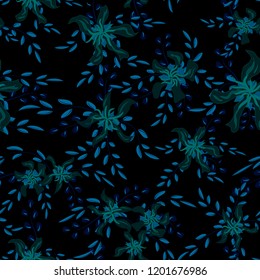 Little Floral Seamless Pattern with Cute Daisy Flowers and Pansies. Trendy Texture in Rustic Style for Curtains, Calico, Paper. Vector Spring Rapport.
