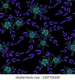 Little Floral Seamless Pattern with Cute Daisy Flowers and Pansies. Trendy Texture in Rustic Style for Fabric, Print, Textile. Vector Spring Rapport.