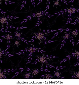 Little Floral Seamless Pattern with Cute Daisy Flowers and Pansies. Girlie Texture in Rustic Style for Fabric, Calico, Paper. Vector Spring Rapport.