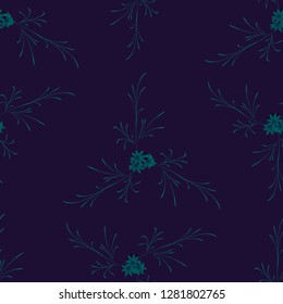 Little Floral Seamless Pattern with Cute Daisy Flowers. Feminine Rapport for Linen, Textile, Wallpaper in Trendy Rustic Style. Colorful Seamless Pattern with Tiny Flowers. Vector Background.