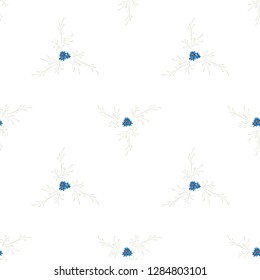 Little Floral Seamless Pattern with Cute Daisy Flowers. Feminine Rapport for Linen, Textile, Wallpaper in Trendy Rustic Style. Colorful Seamless Pattern with Tiny Flowers. Vector Background.