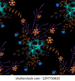 Little Floral Seamless Pattern with Cute Wildflowers. Girlie Natural Background in Country Style with Small Blossoms of Daisy Flowers. Vector Ditsy Pattern for Fabric, Textile. Floral Texture