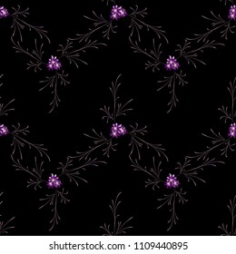 Little Floral Seamless Pattern with Delicate Daisy Flowers. Feminine Rapport for Linen, Textile, Wallpaper in Trendy Country Style. Colorful Seamless Pattern with Tiny Flowers. Vector Background.