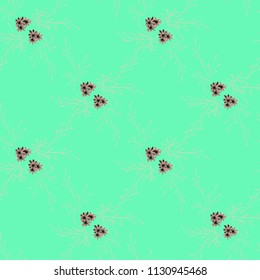 Little Floral Seamless Pattern with Delicate Daisy Flowers. Feminine Rapport for Linen, Textile, Wallpaper in Trendy Country Style. Colorful Seamless Pattern with Tiny Flowers. Vector Background.
