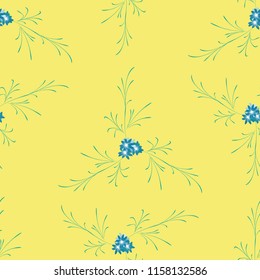 Little Floral Seamless Pattern with Delicate Daisy Flowers. Feminine Rapport for Linen, Textile, Fabric in Trendy Liberty Style. Colorful Seamless Pattern with Tiny Flowers. Vector Background.