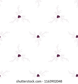 Little Floral Seamless Pattern with Delicate Daisy Flowers. Feminine Rapport for Textile, Fabric, Wallpaper in Trendy Rustic Style. Colorful Seamless Pattern with Tiny Flowers. Vector Background.