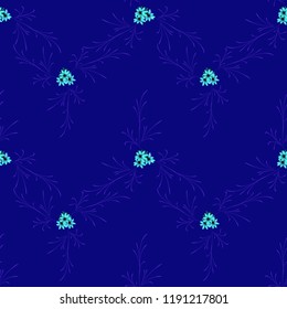 Little Floral Seamless Pattern with Delicate Daisy Flowers. Feminine Rapport for Textile, Fabric, Wallpaper in Trendy Country Style. Colorful Seamless Pattern with Tiny Flowers. Vector Background.