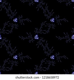 Little Floral Seamless Pattern with Delicate Daisy Flowers. Feminine Rapport for Linen, Textile, Fabric in Trendy Country Style. Colorful Seamless Pattern with Tiny Flowers. Vector Background.