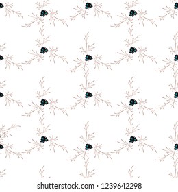 Little Floral Seamless Pattern with Delicate Daisy Flowers. Feminine Rapport for Linen, Textile, Wallpaper in Trendy Rustic Style. Colorful Seamless Pattern with Tiny Flowers. Vector Background.