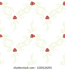 Little Floral Seamless Pattern with Delicate Daisy Flowers. Feminine Rapport for Linen, Textile, Fabric in Trendy Rustic Style. Colorful Seamless Pattern with Tiny Flowers. Vector Background.
