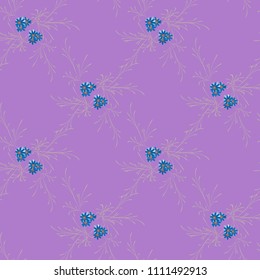 Little Floral Seamless Pattern with Gentle Daisy Flowers. Feminine Rapport for Linen, Textile, Wallpaper in Trendy Liberty Style. Colorful Seamless Pattern with Tiny Flowers. Vector Background.