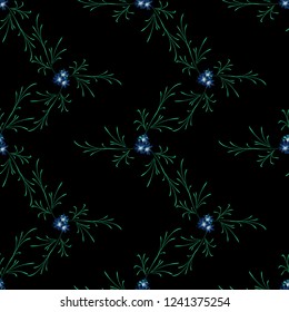 Little Floral Seamless Pattern with Gentle Daisy Flowers. Feminine Rapport for Linen, Textile, Wallpaper in Trendy Rustic Style. Colorful Seamless Pattern with Tiny Flowers. Vector Background.