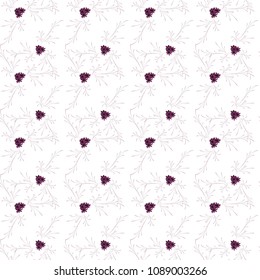 Little Floral Seamless Pattern with Pretty Daisy Flowers. Feminine Rapport for Linen, Fabric, Wallpaper in Trendy Rustic Style. Colorful Seamless Pattern with Tiny Flowers. Vector Background.