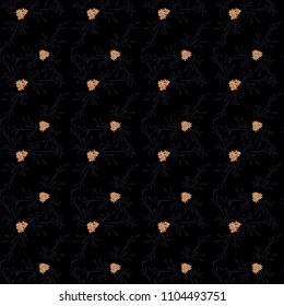 Little Floral Seamless Pattern with Pretty Daisy Flowers. Feminine Rapport for Linen, Fabric, Wallpaper in Trendy Rustic Style. Colorful Seamless Pattern with Tiny Flowers. Vector Background.