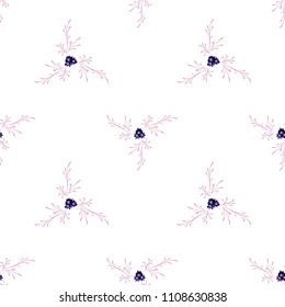 Little Floral Seamless Pattern with Pretty Daisy Flowers. Feminine Rapport for Linen, Textile, Wallpaper in Trendy Rustic Style. Colorful Seamless Pattern with Tiny Flowers. Vector Background.