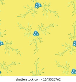 Little Floral Seamless Pattern with Pretty Daisy Flowers. Feminine Rapport for Linen, Textile, Fabric in Trendy Liberty Style. Colorful Seamless Pattern with Tiny Flowers. Vector Background.