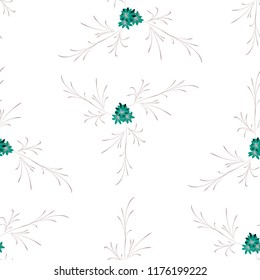 Little Floral Seamless Pattern with Pretty Daisy Flowers. Feminine Rapport for Linen, Fabric, Wallpaper in Trendy Rustic Style. Colorful Seamless Pattern with Tiny Flowers. Vector Background.
