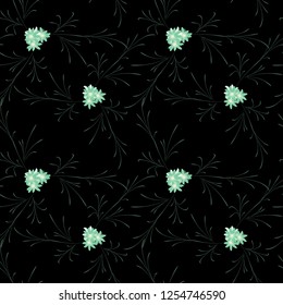 Little Floral Seamless Pattern with Pretty Daisy Flowers. Feminine Rapport for Linen, Textile, Fabric in Trendy Country Style. Colorful Seamless Pattern with Tiny Flowers. Vector Background.