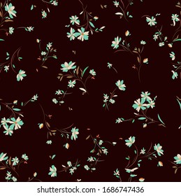 Kleines, blumengeschwungenes Federmuster nahtlos