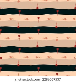 Little flower seamless pattern in naive art style. Decorative floral ornament wallpaper. Simple design for fabric, textile print, wrapping, cover. Vector illustration