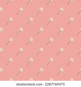 Kleine Blume nahtloses Muster im naiven Kunststil. Tapete mit dekorativen Blumenmustern. Einfaches Design für Stoff, Stoffdruck, Umhüllung, Abdeckung. Vektorgrafik
