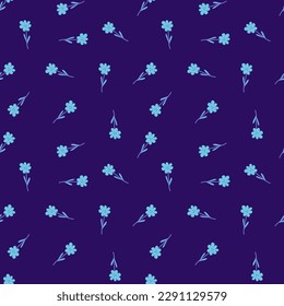 Patrón de flores pequeñas sin costura en estilo de arte ingenuo. Papel pintado de adorno floral decorativo. Diseño sencillo para tela, impresión textil, envoltura, cubierta. Ilustración del vector